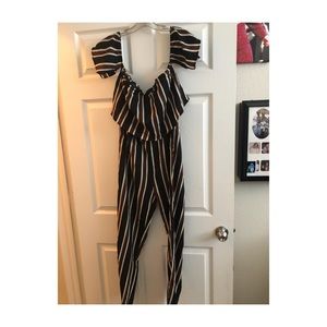 Off the shoulder jump suit